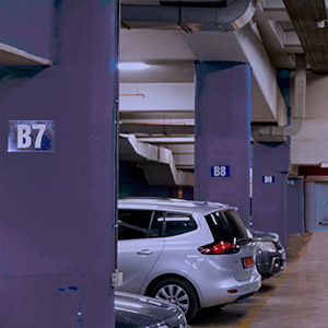 Balboa Theatre Parking: garage with cars