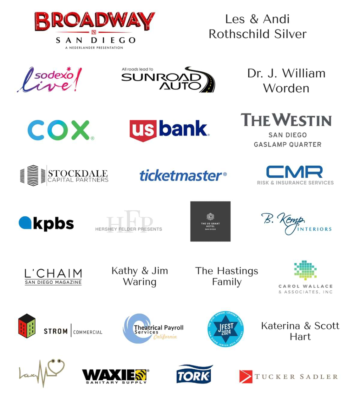 Balboa Theatre 100th Anniversary Sponsors
