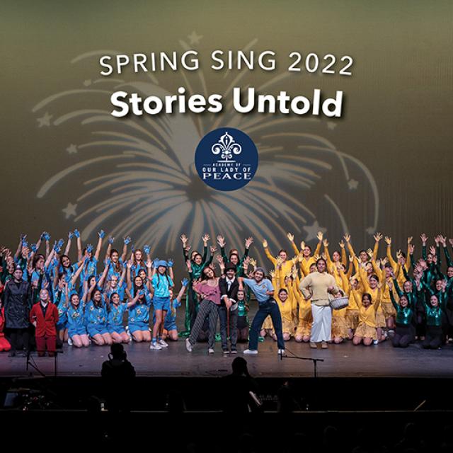 Students on stage