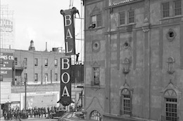 Photo of the Balboa Theatre under construction in the early 1900s